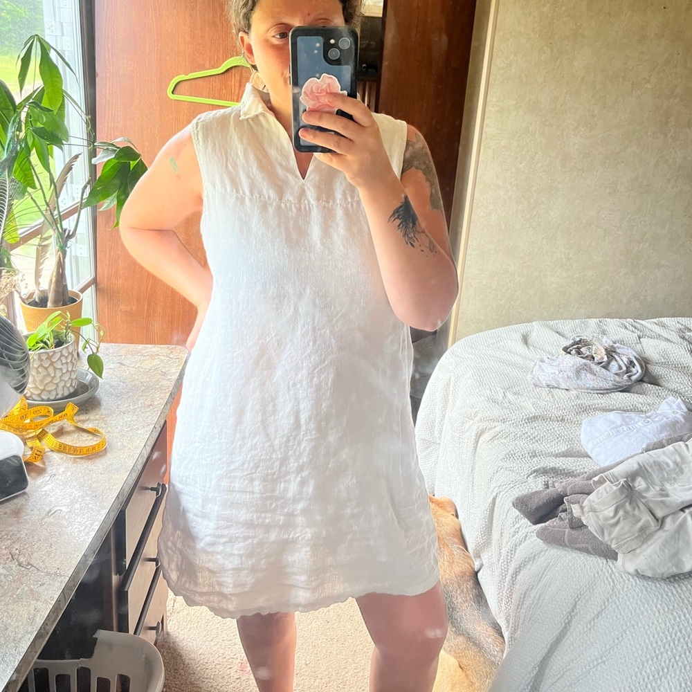 Terzo Millennio shift dress 100% linen tunic dress